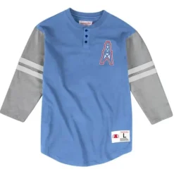 3/4 Sleeve Henley Houston Oilers