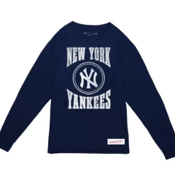 Arched Logo Slub Ls Tee New York Yankees