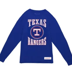Arched Logo Slub Ls Tee Texas Rangers