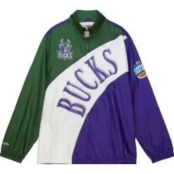 Arched Retro Lined Windbreaker Milwaukee Bucks