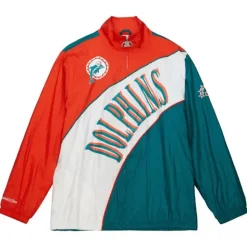 Arched Retro Lined Windbreaker Miami Dolphins