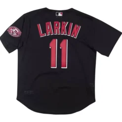Authentic Barry Larkin Cincinnati Reds 2000 Button Front Jersey