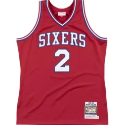 Authentic Jersey Philadelphia 76Ers 1982-83 Moses Malone