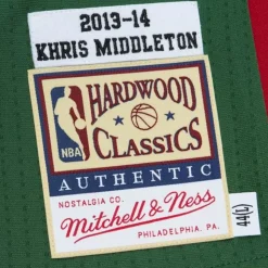 Authentic Khris Middleton Milwaukee Bucks Road 2013-14 Jersey
