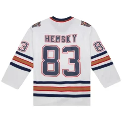 Blue Line Ales Hemsky Edmonton Oilers White 2005 Jersey