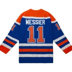 Blue Line Mark Messier Edmonton Oilers 1986 Jersey