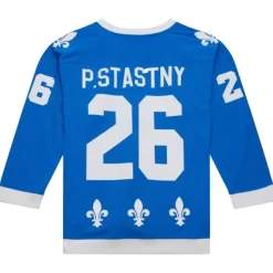 Blue Line Peter Stastny Quebec Nordiques Dark 1980 Jersey