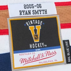 Blue Line Ryan Smyth Edmonton Oilers White 2005 Jersey