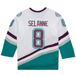 Blue Line Teemu Selanne Anaheim Ducks White 1996 Jersey