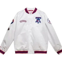 City Collection Lightweight Satin Jacket Philadelphia 76Ers