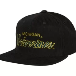 Cord Script Snapback University Of Michigan
