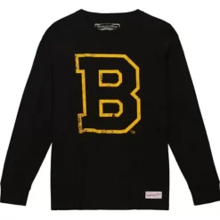 Distressed Logo Ls Tee Boston Bruins