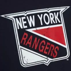 Distressed Logo Ls Tee New York Rangers