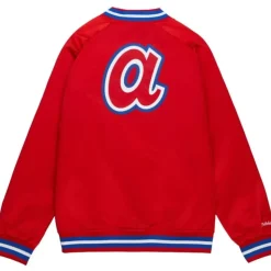 Double Clutch Lightweight Satin Jacket Atlanta Braves