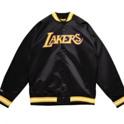 Double Clutch Lightweight Satin Jacket Los Angeles Lakers