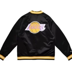 Double Clutch Lightweight Satin Jacket Los Angeles Lakers