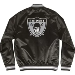 Double Clutch Lightweight Satin Jacket Oakland Raiders