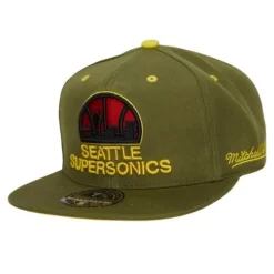 Dusty Olive Fitted Hwc Seattle Supersonics