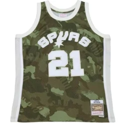 Ghost Green Camo Swingman Tim Duncan San Antonio Spurs 1998-99 Jersey