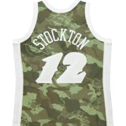 Ghost Green Camo Swingman John Stockton Utah Jazz 1998-99 Jersey