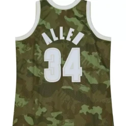 Ghost Green Camo Swingman Ray Allen Milwaukee Bucks 2000-01 Jersey