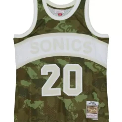 Ghost Green Camo Swingman Gary Payton Seattle Supersonics 1984-85 Jersey
