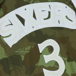 Ghost Green Camo Swingman Allen Iverson Philadelphia 76Ers 1996-97 Jersey