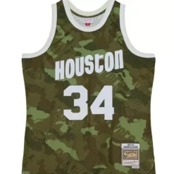 Ghost Green Camo Swingman Hakeem Olajuwon Houston Rockets 1993-94 Jersey