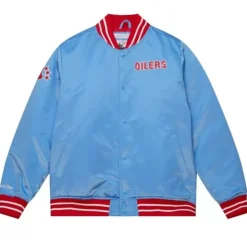 Heavyweight Satin Jacket Houston Oilers