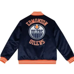 Heavyweight Satin Jacket Update Edmonton Oilers