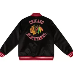Heavyweight Satin Jacket Chicago Blackhawks