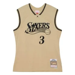 Khaki Black Swingman Allen Iverson Philadelphia 76Ers 2000-01 Jersey