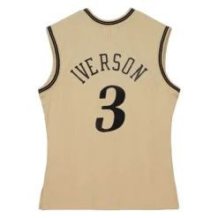 Khaki Black Swingman Allen Iverson Philadelphia 76Ers 2000-01 Jersey