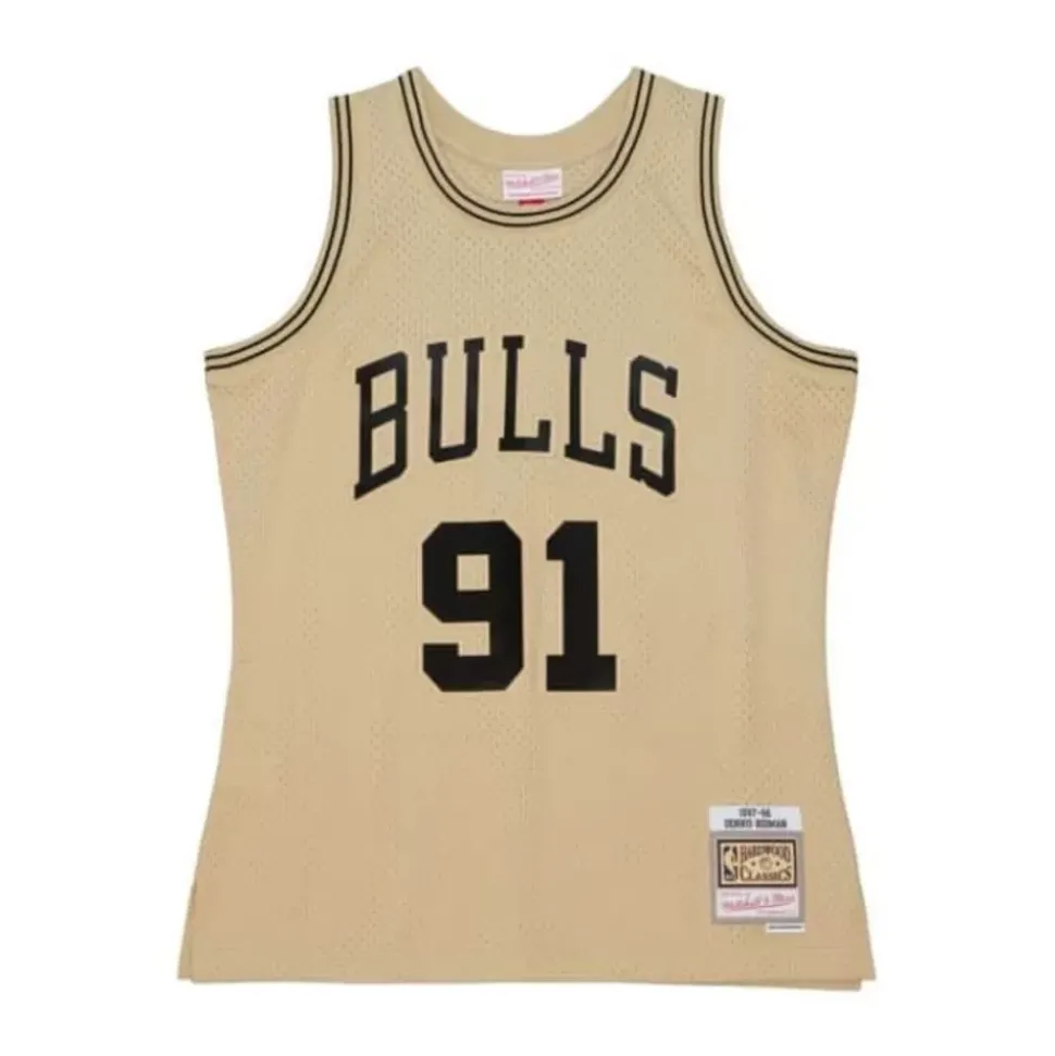 Khaki Black Swingman Dennis Rodman Chicago Bulls 1997-98 Jersey