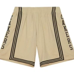 Khaki Black Swingman Los Angeles Lakers 1996-97 Shorts