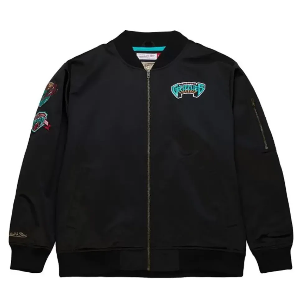 Lightweight Satin Bomber Vintage Logo Vancouver Grizzlies