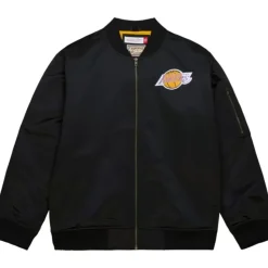 Lightweight Satin Bomber Vintage Logo Los Angeles Lakers