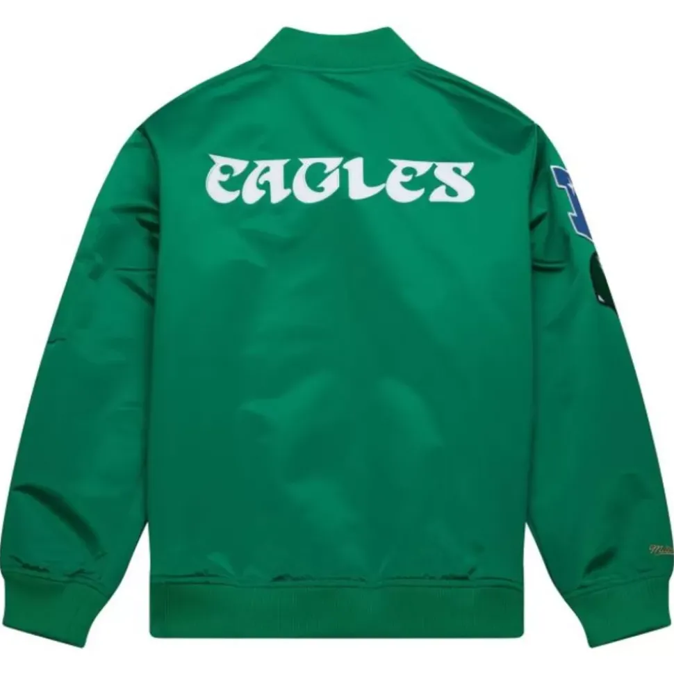 Lightweight Satin Bomber Vintage Logo Philadelphia Eagles