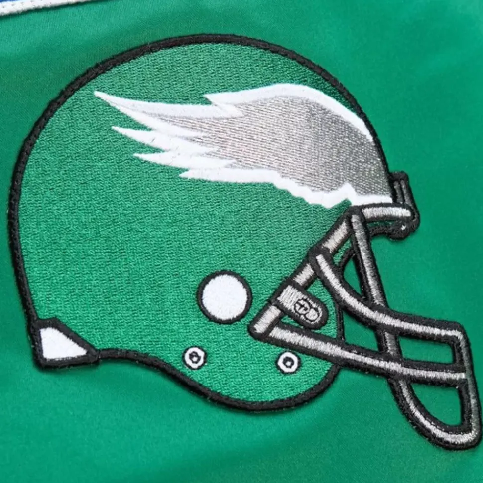 Lightweight Satin Bomber Vintage Logo Philadelphia Eagles