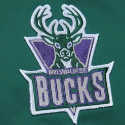 Lightweight Satin Bomber Vintage Logo Milwaukee Bucks