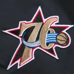 Lightweight Satin Bomber Vintage Logo Philadelphia 76Ers