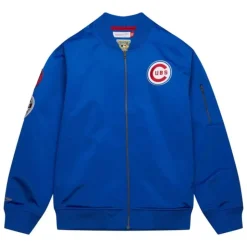 Lightweight Satin Bomber Vintage Logo Chicago Cubs
