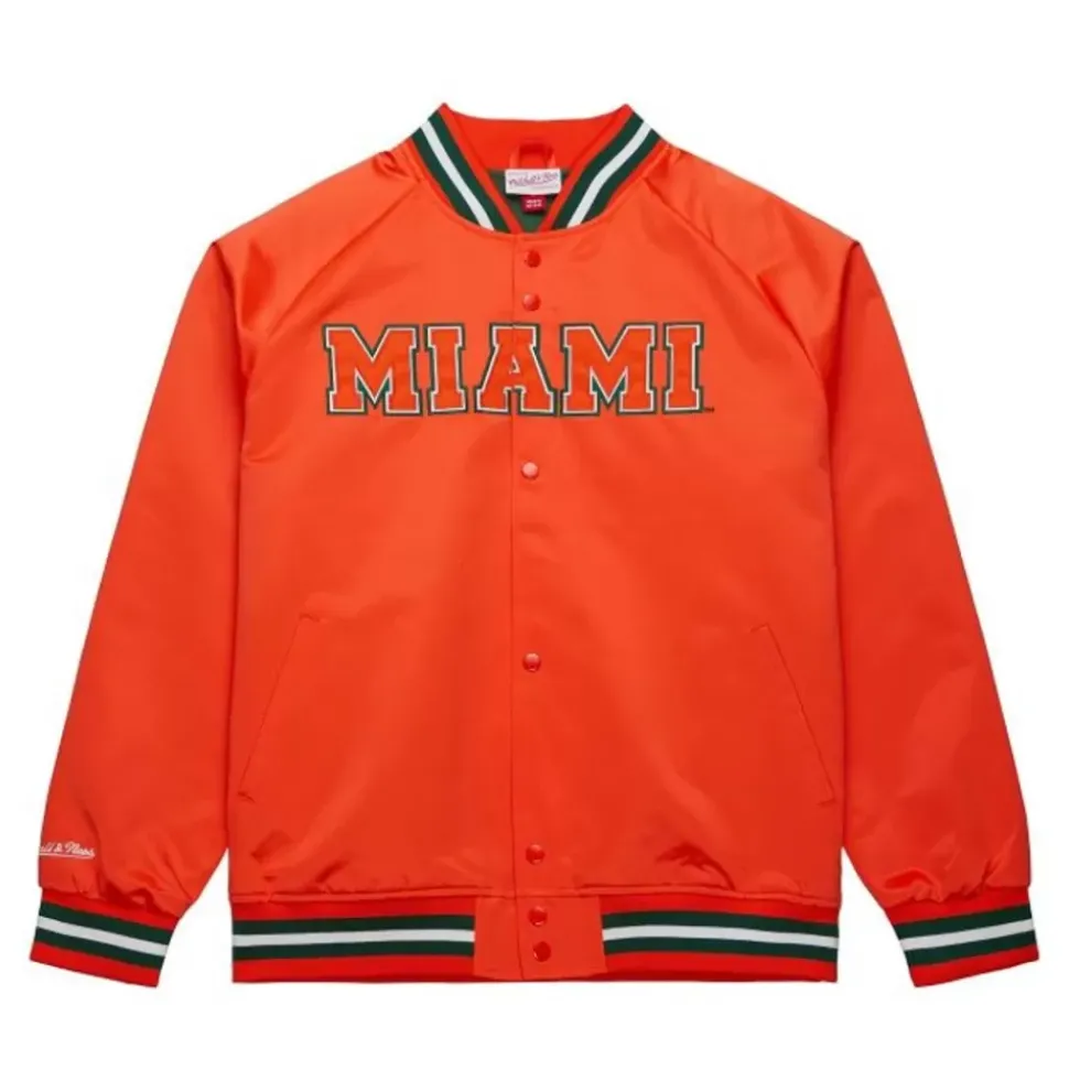 Lightweight Satin Jacket University Of Miami