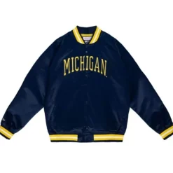 Lighweight Satin Jacket University Of Michigan