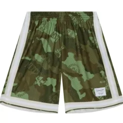 Mitchell & Ness Ghost Green Camo Replica Branded Shorts