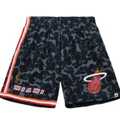 M&N X Bape Miami Heat Shorts