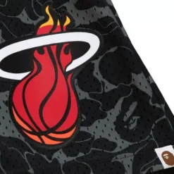M&N X Bape Miami Heat Shorts