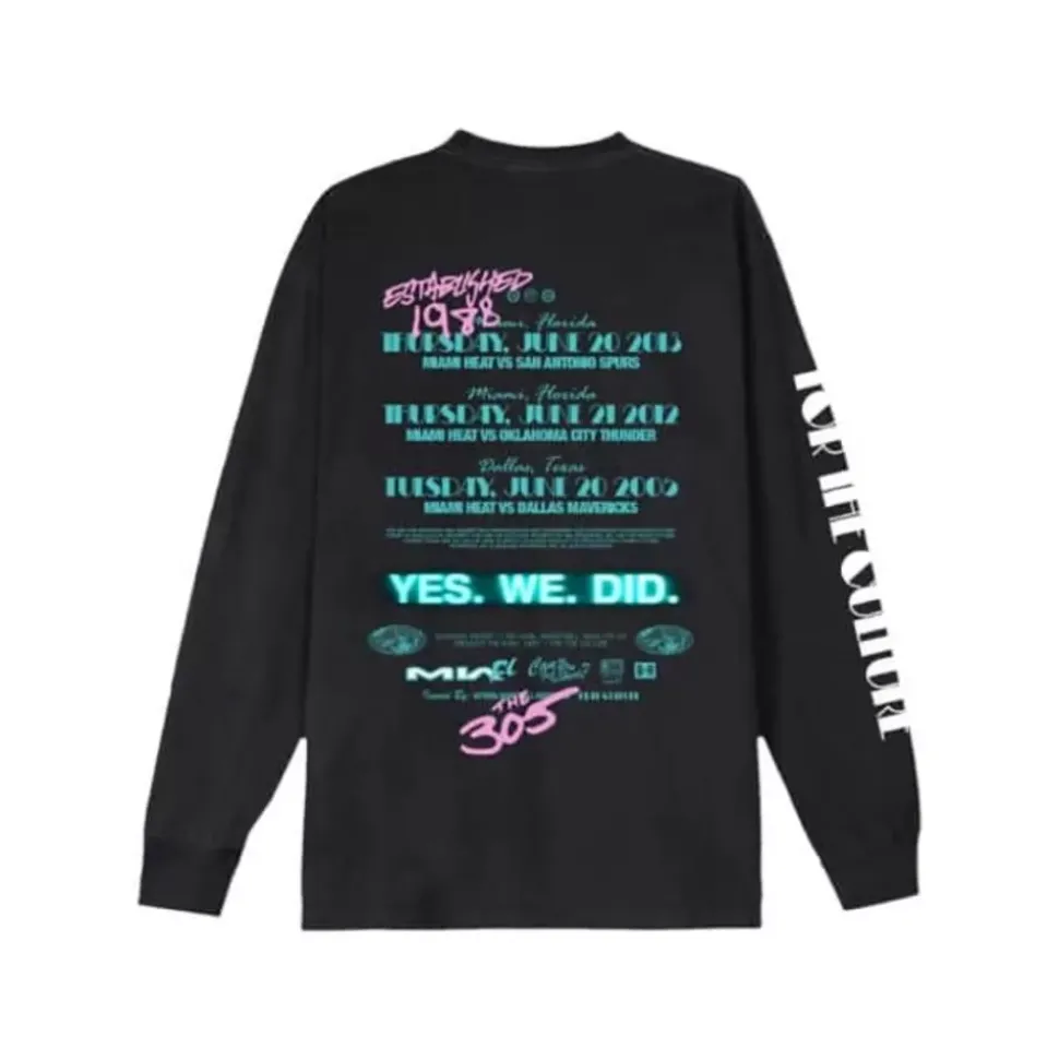 M&N X Br World Tour Long Sleeve Miami Heat