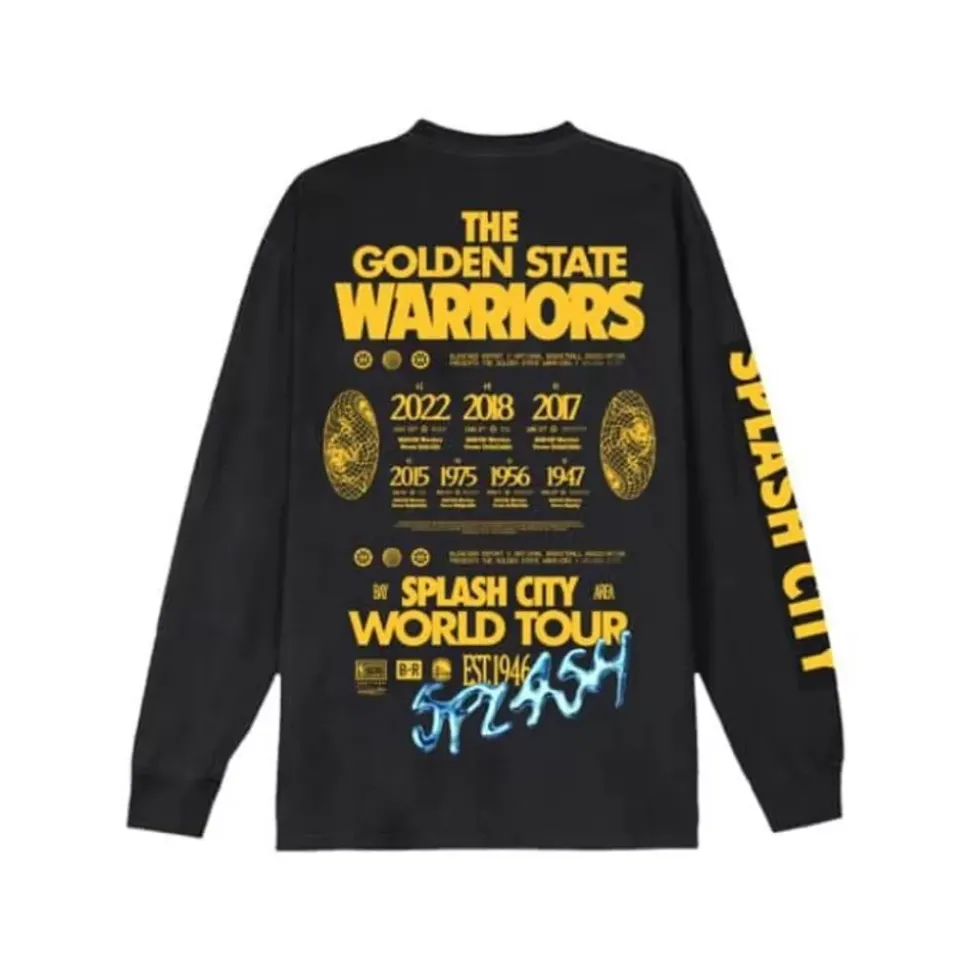 M&N X Br World Tour Long Sleeve Golden State Warriors