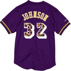 Name & Number Mesh Crewneck Los Angeles Lakers Magic Johnson